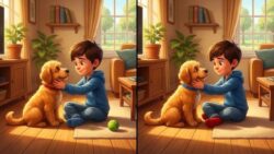 12-Second Challenge: Spot 3 Differences in the Boy and Dog Picture