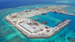 By pouring millions of tons of concrete into shallow waters year after year, China turned disputed reefs into permanent military outposts